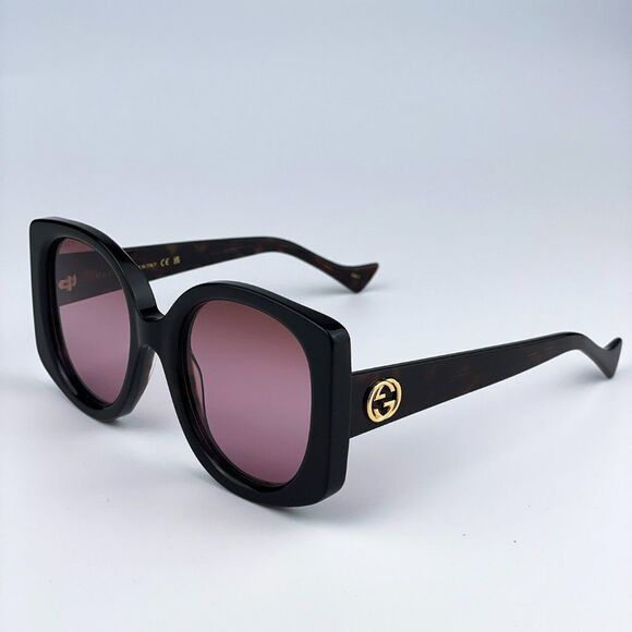 NEW Gucci GG1257S 003 Havana Gradient Red Butterfly Oversized Women Sunglasses - Picture 7 of 13